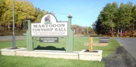 Mastodon Township Hall Sign